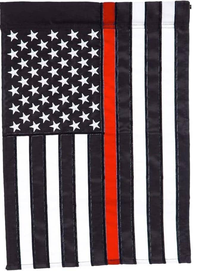 Thin Red Line Garden Flag 2 Sided Firefighter Applique
