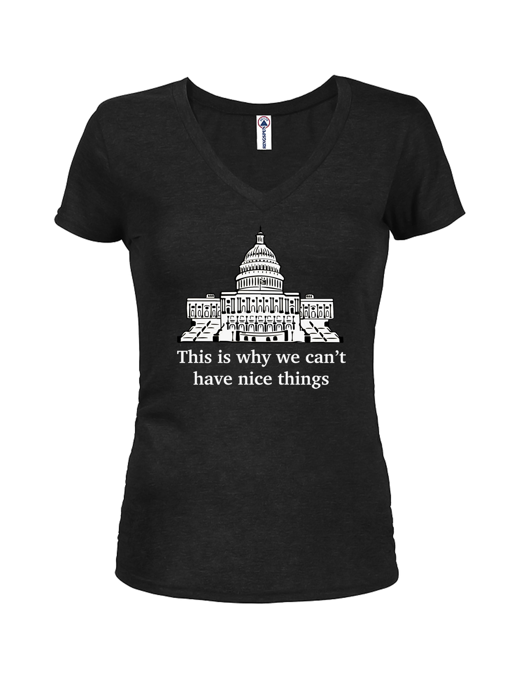 This is why we can’t have nice things Juniors V Neck T-Shirt