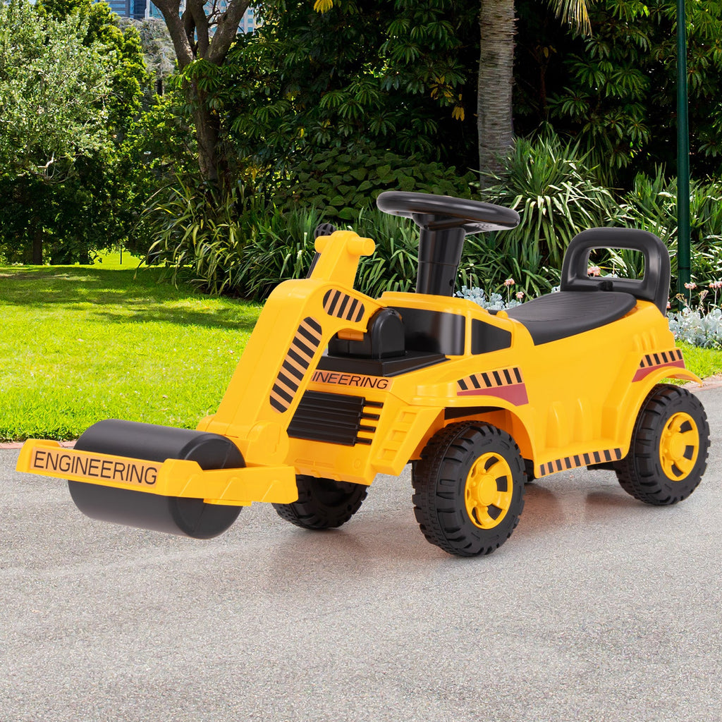 Toddler Ride on Car with Adjustable Roller and Under-Seat Storage-Yellow