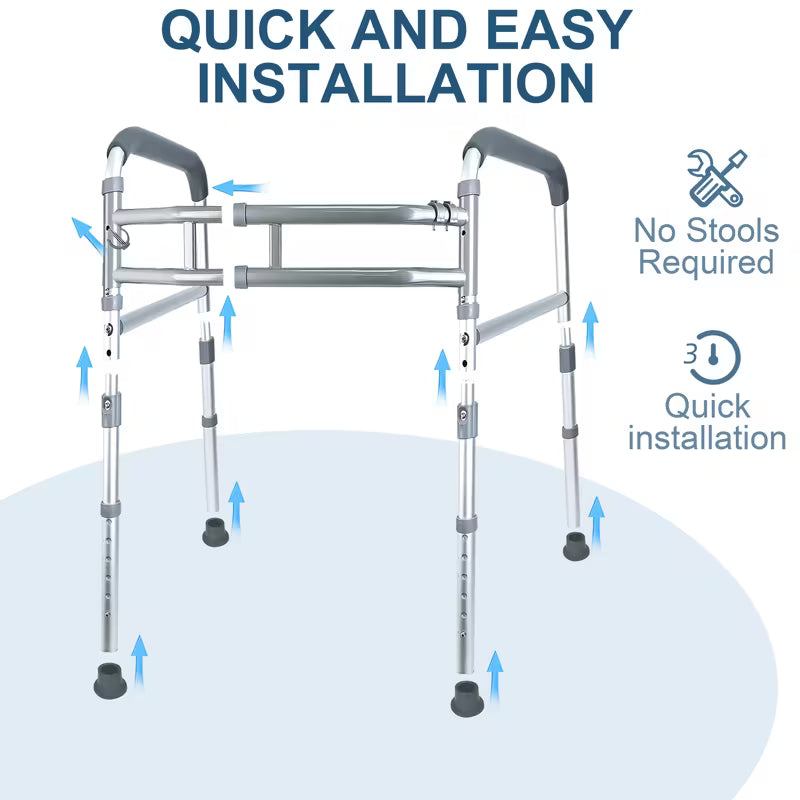 Toilet Safety Grab Bar, Adjustable, Detachable And Foldable Toilet Safety Holder, Non-slip, Suitable for The Elderly And Disabled