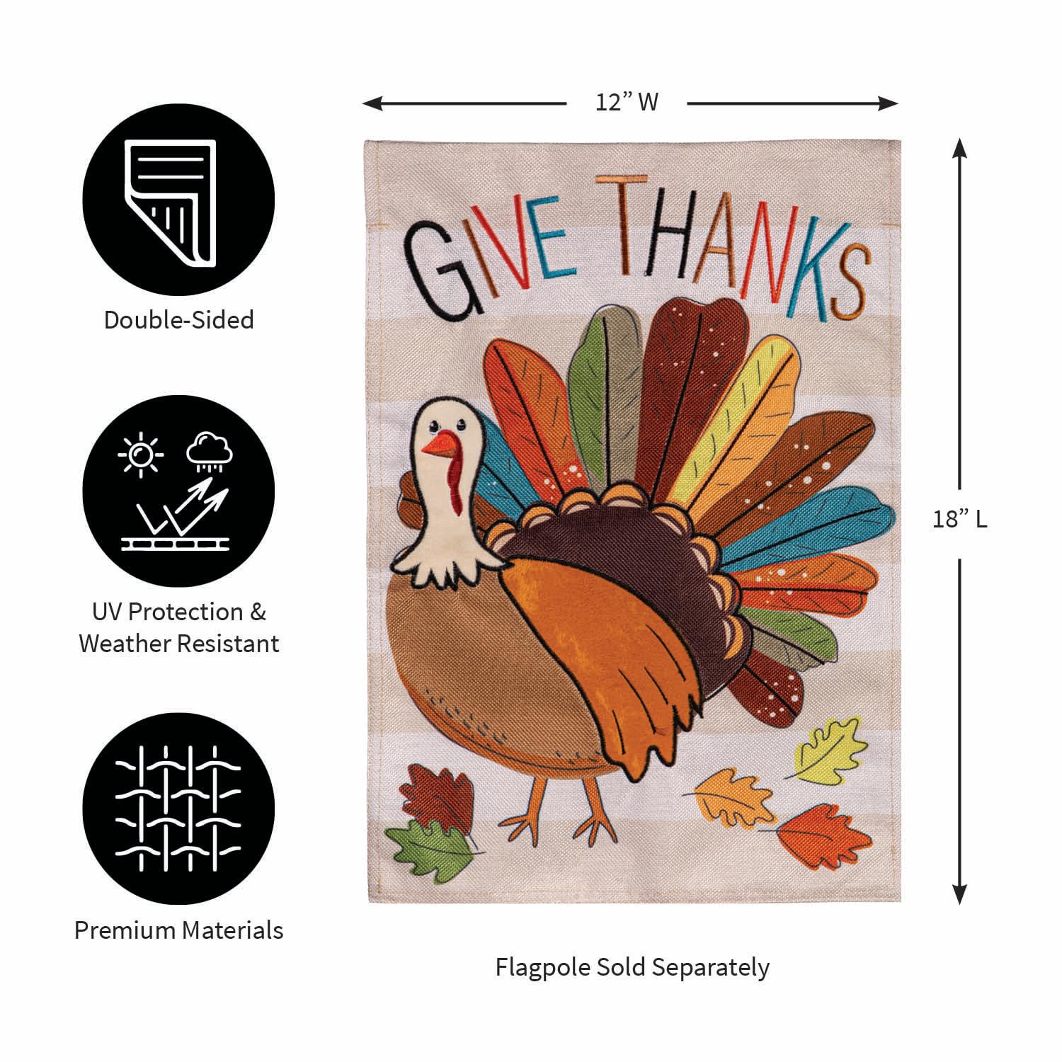 Tom Turkey 2 Sided Garden Flag