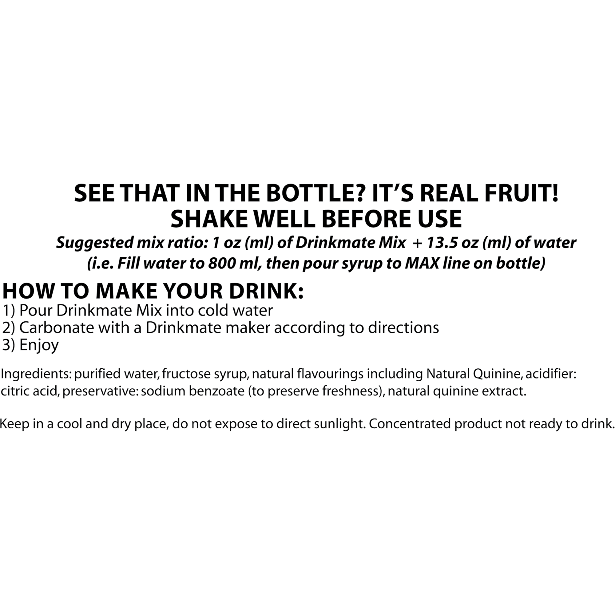Tonic Water Premium Italian Syrup