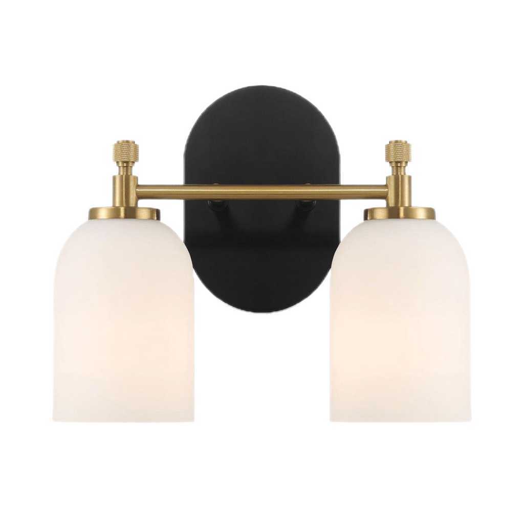 Traditional Vanity Light over Bathroom Mirror | 2/3-Light Wall Sconce with White Frosted Glass — 2 Sizes Available