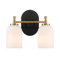 Traditional Vanity Light over Bathroom Mirror | 2/3-Light Wall Sconce with White Frosted Glass — 2 Sizes Available