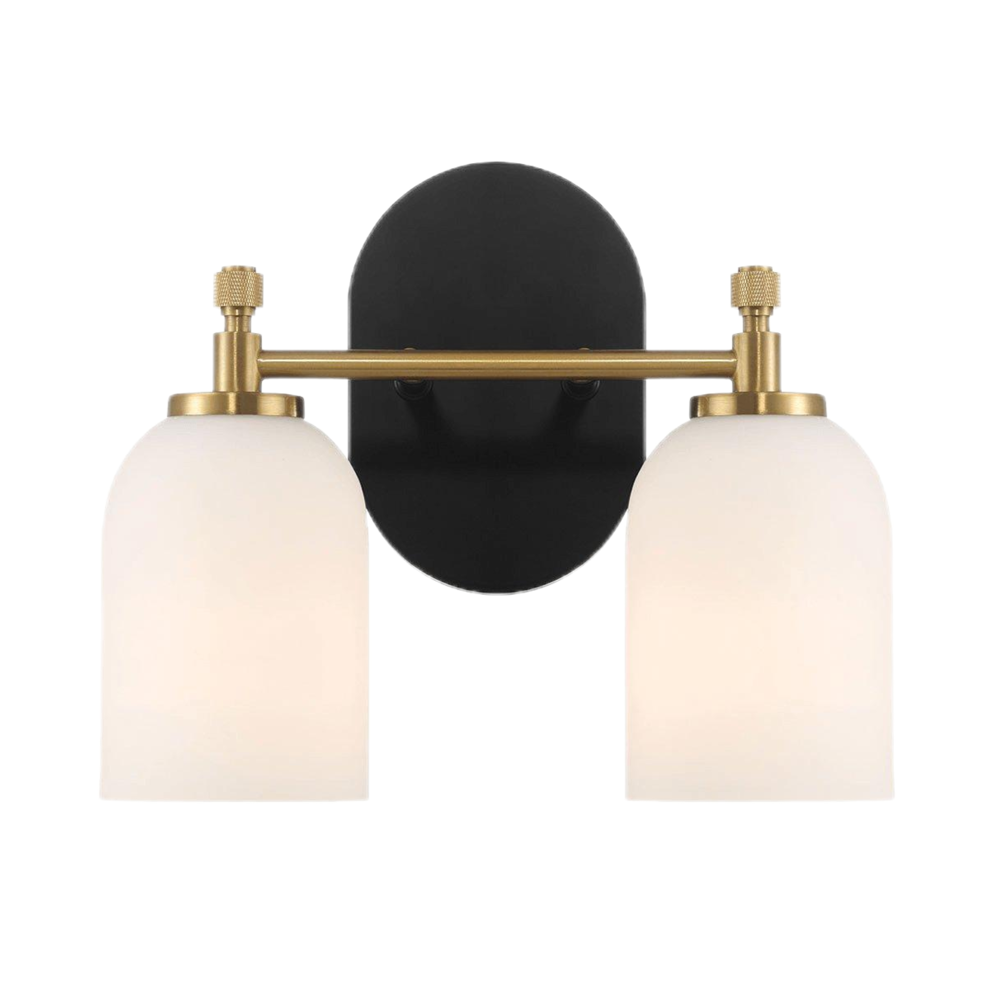 Traditional Vanity Light over Bathroom Mirror | 2/3-Light Wall Sconce with White Frosted Glass — 2 Sizes Available