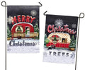 Tree Lot Plaid Christmas and Merry Christmas Garden Flag 2 Sided Camper