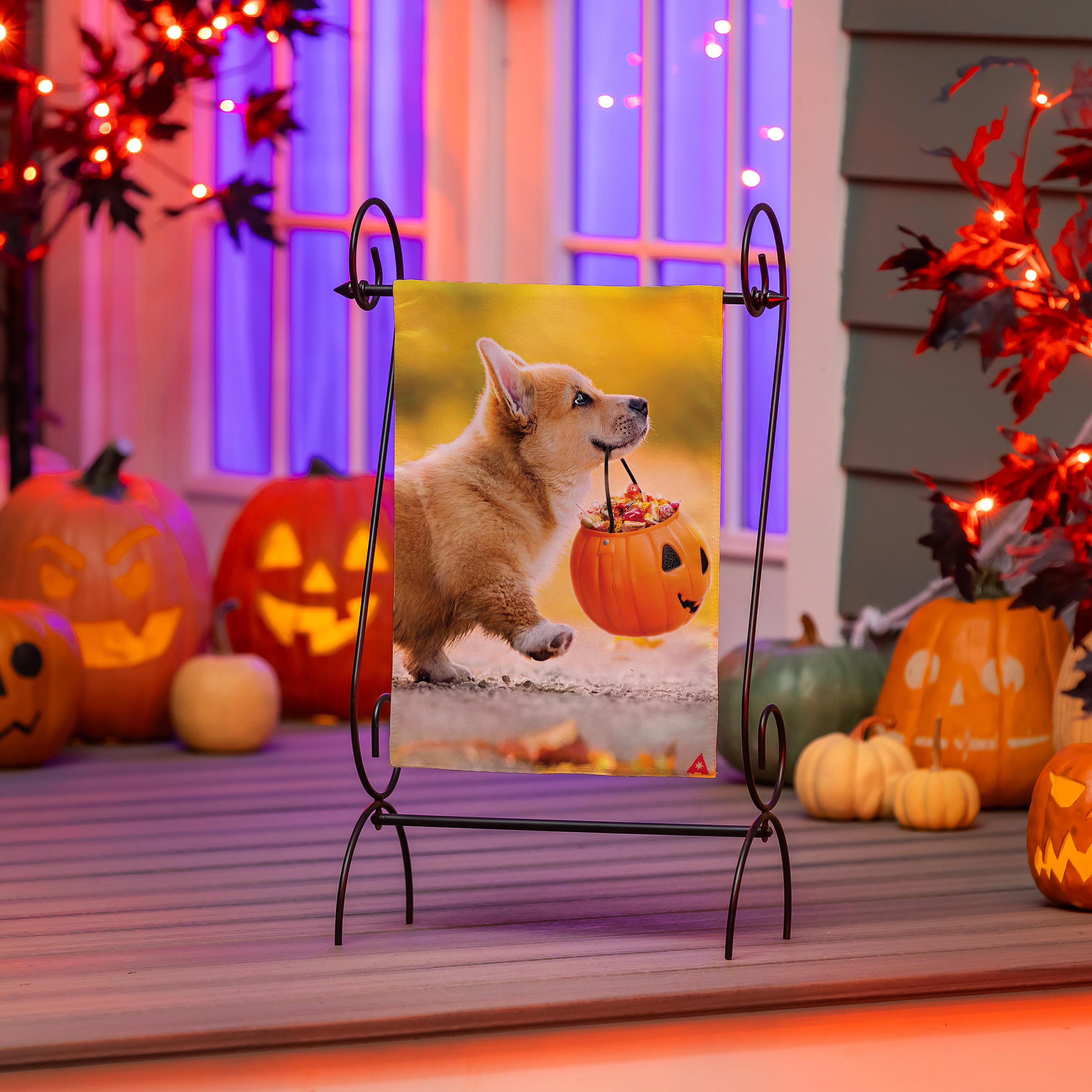 Trick or Treat Puppy 2 Sided Garden Flag