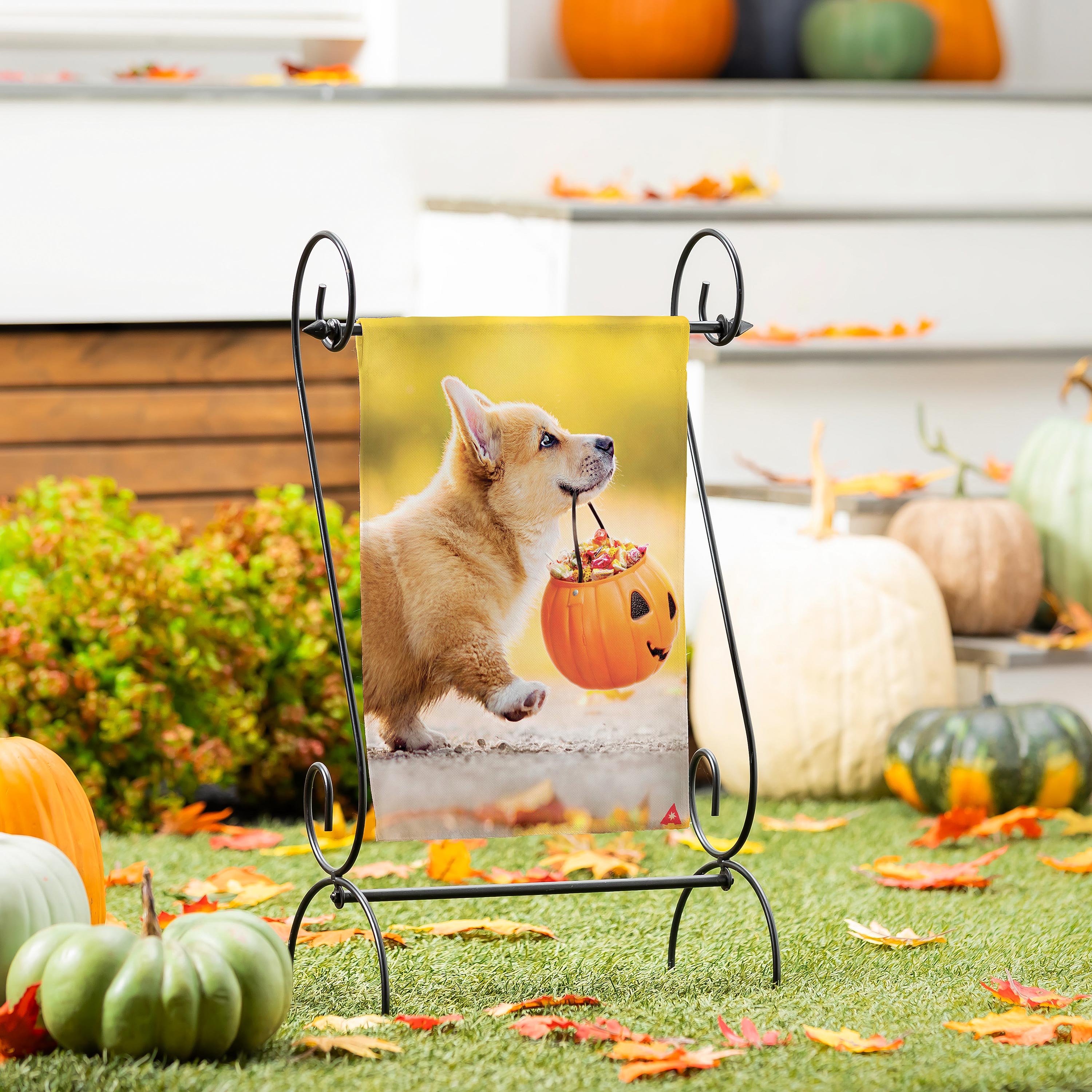 Trick or Treat Puppy 2 Sided Garden Flag