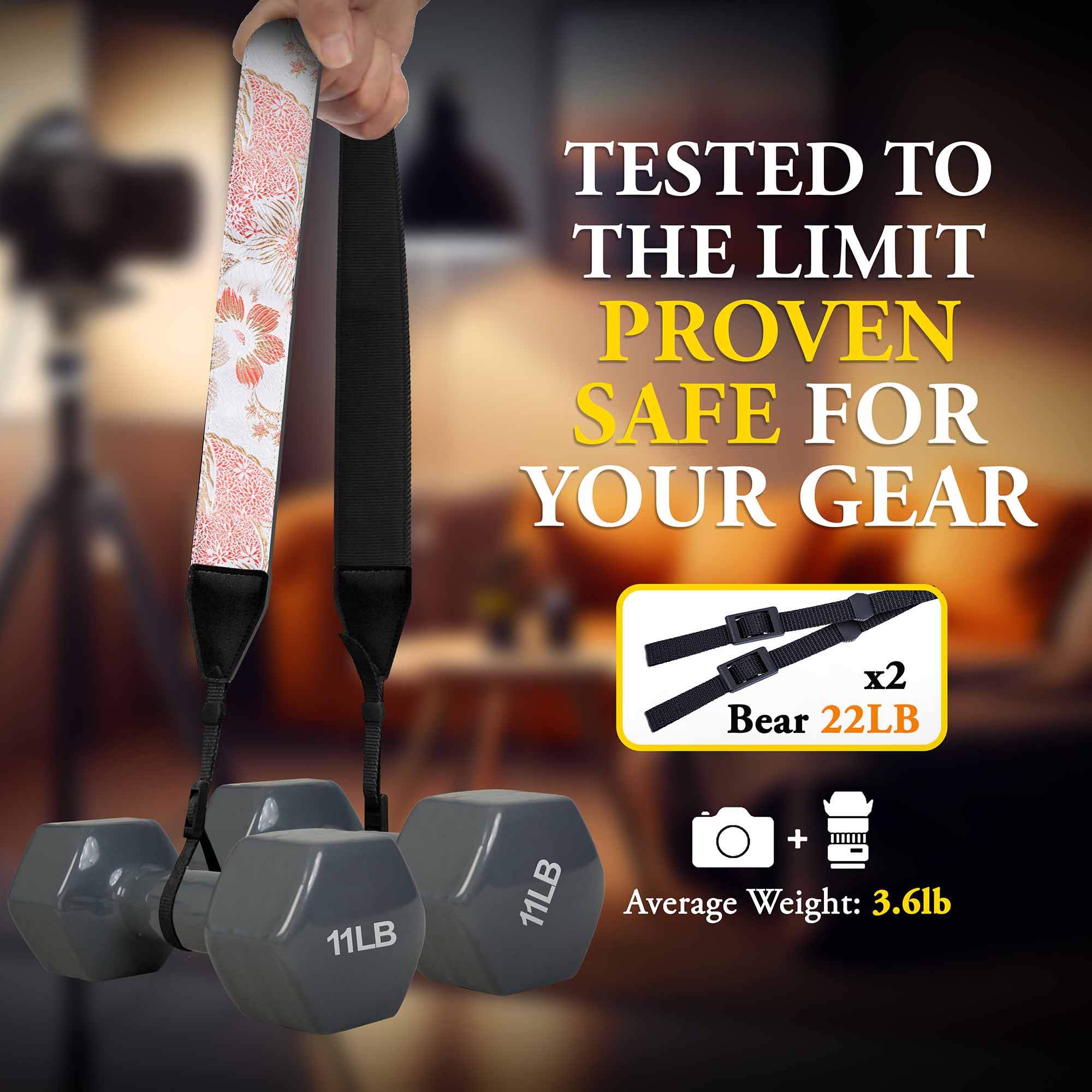 Personalized Embroidered Tropical Sky Camera Strap - Camera Strap for SLR/ DSLR