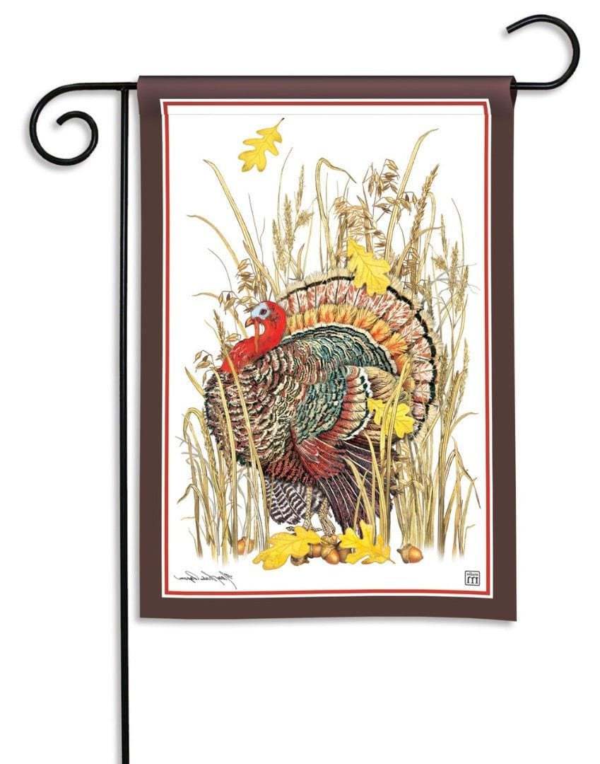 Turkey Hideout Garden Flag 2 Sided Thanksgiving