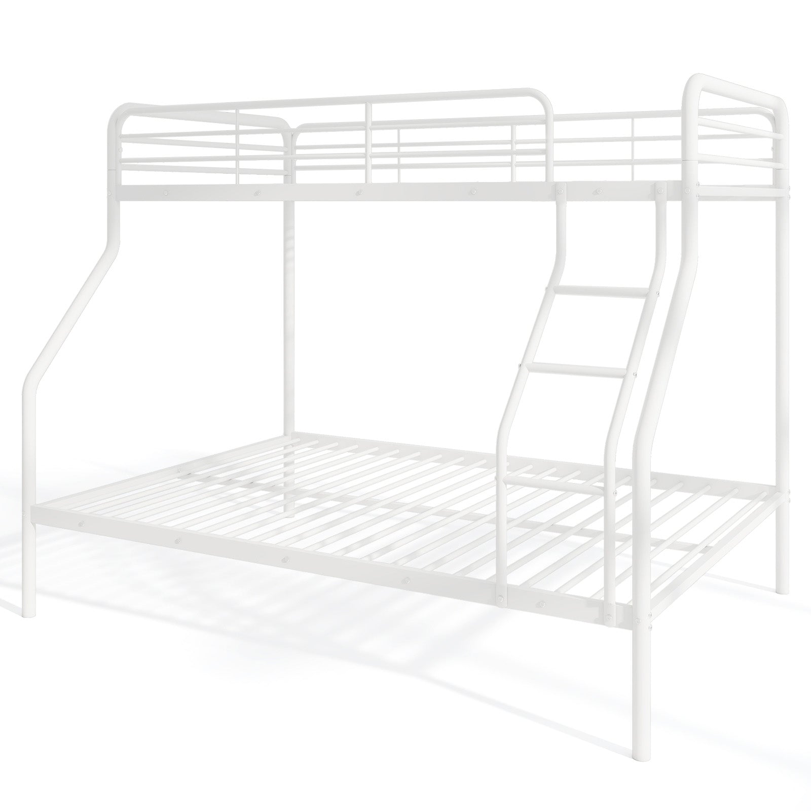Twin Over Full Bunk Bed with Ladder and Full-length Guardrails