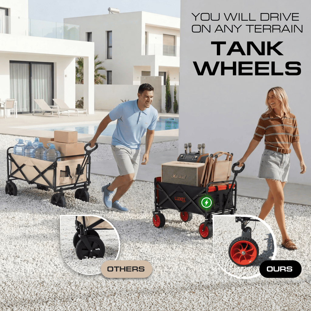 Compact Electric Camping Cart – Dual Motor & Foldable Design