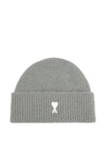 AMI PARIS Wool Beanie with Heart Motif