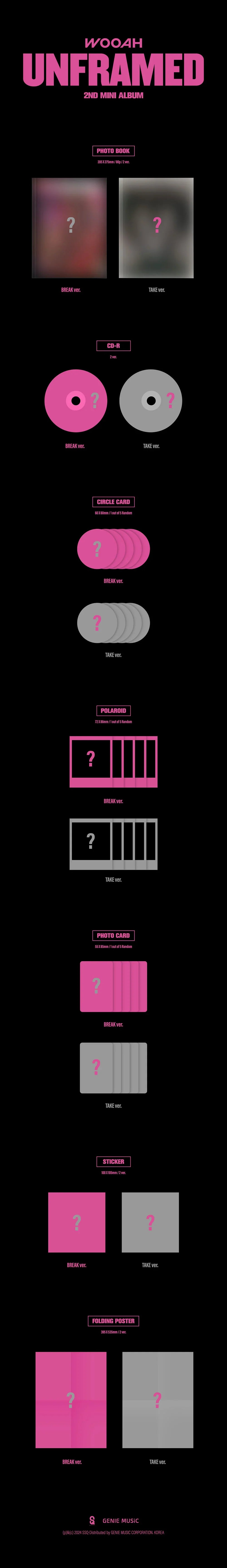 Wooah 2nd Mini Album - Unframed (2 Version Set)