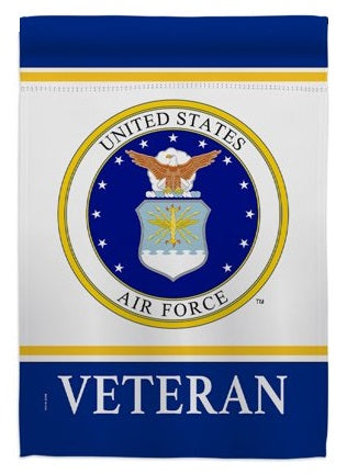 US Air Force Veteran Garden Flag 2 Sided Military