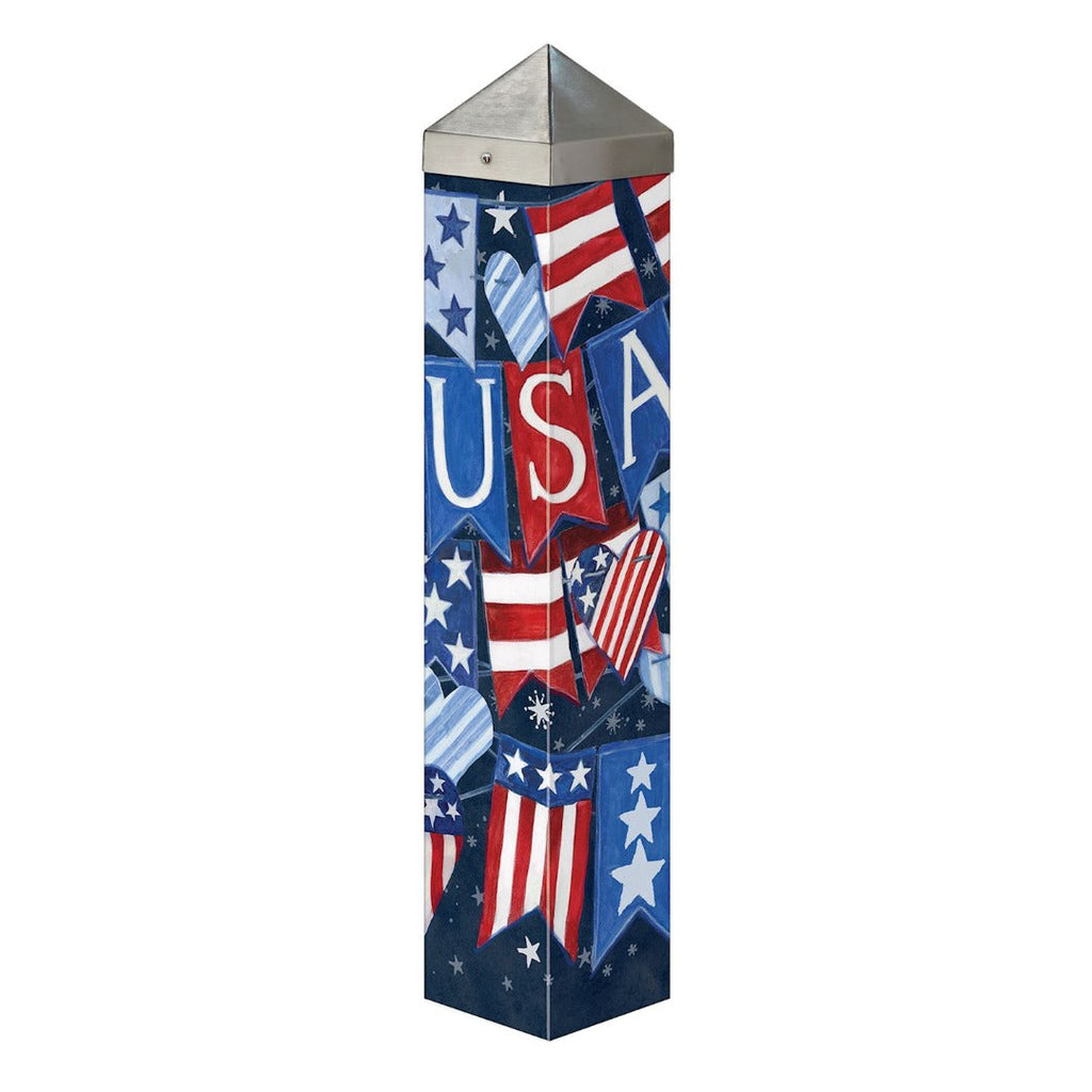 USA Banner Patriotic 20 Inch Art Pole