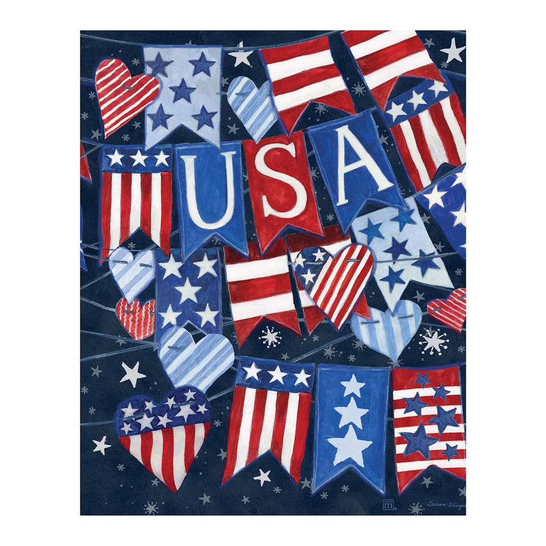 USA Banner Patriotic 20 Inch Art Pole