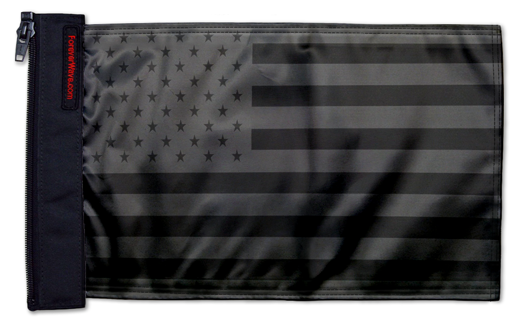 USA Black 12"x18" Forever Wave Flag for Jeep Wrangler CJ-7 and CJ-8 1976-1986
