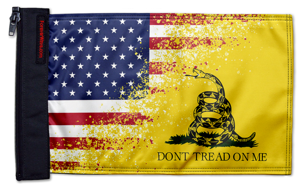 USA Gadsden 12"x18" Forever Wave Flag for Jeep Wrangler JK 2-Door 2007-2018