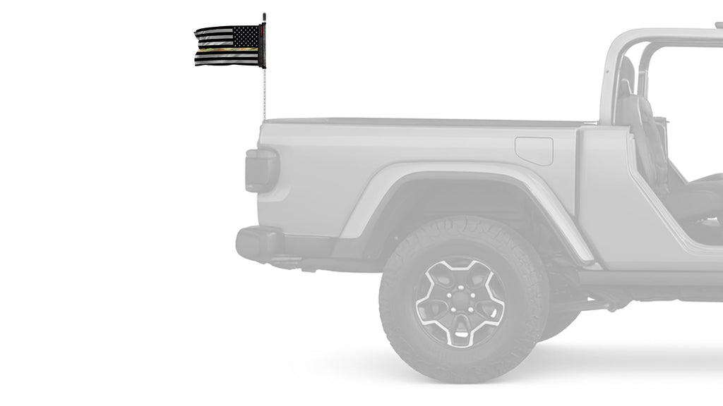 USA Subdued Thin Camo Line 12"x18" Forever Wave Flag for Jeep Wrangler CJ-7 and CJ-8 1976-1986