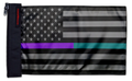 USA Subdued Thin Purple-Teal Line 12"x18" Forever Wave Flag for Jeep Wrangler JK 2-Door 2007-2018