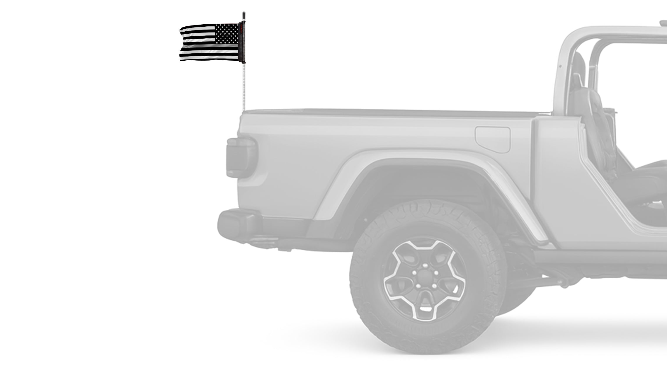 USA Subdued Thin Grey Line 12"x18" Forever Wave Flag for Jeep Wrangler YJ 1986-1995