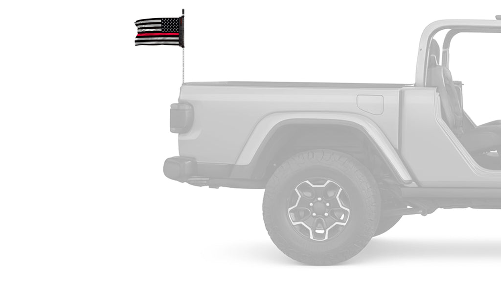 USA Subdued Thin Red Line 12"x18" Forever Wave Flag for Jeep Wrangler LJ 2003-2006