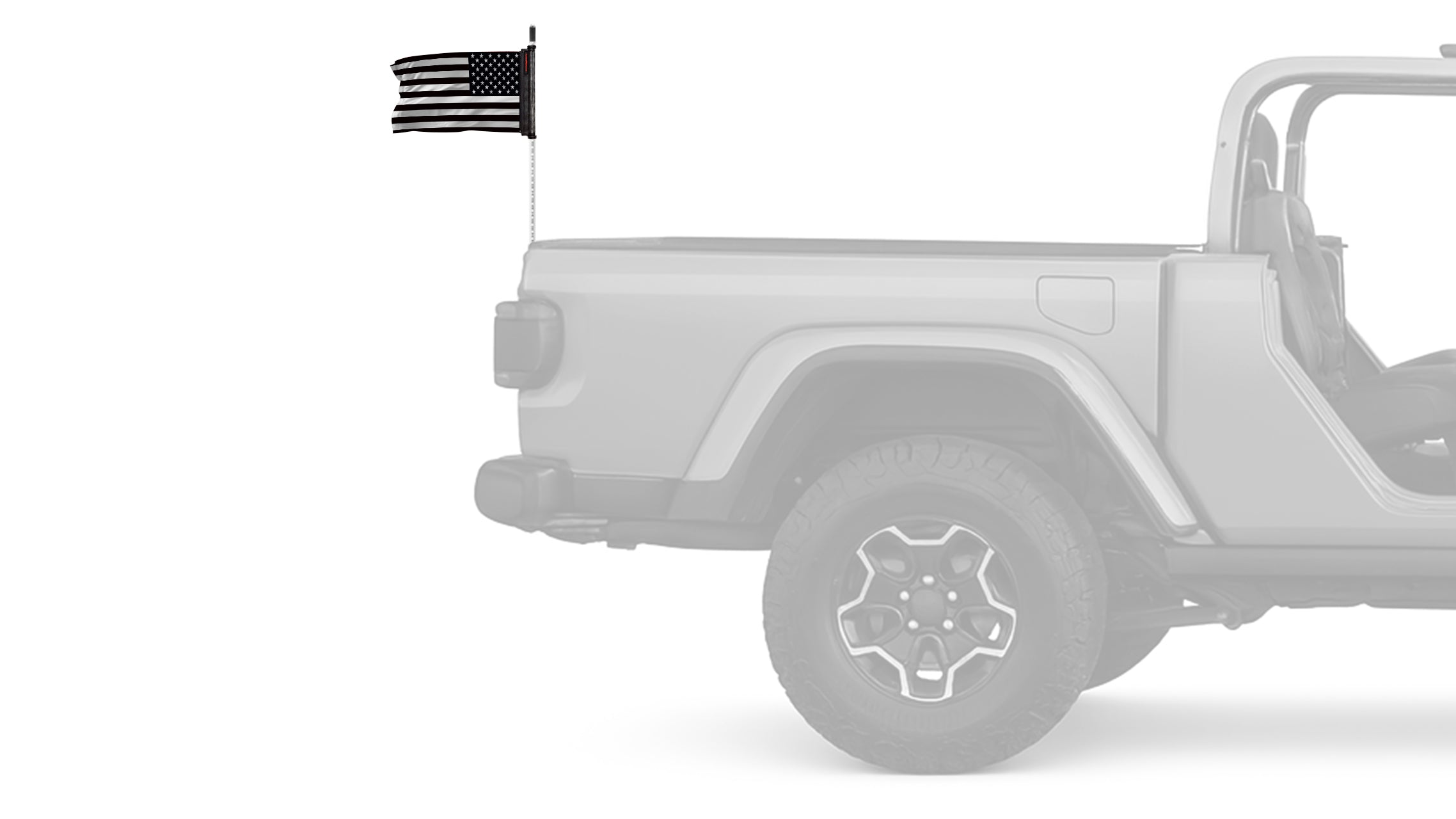 USA Subdued Thin White Line 12"x18" Forever Wave Flag for Jeep Wrangler YJ 1986-1995