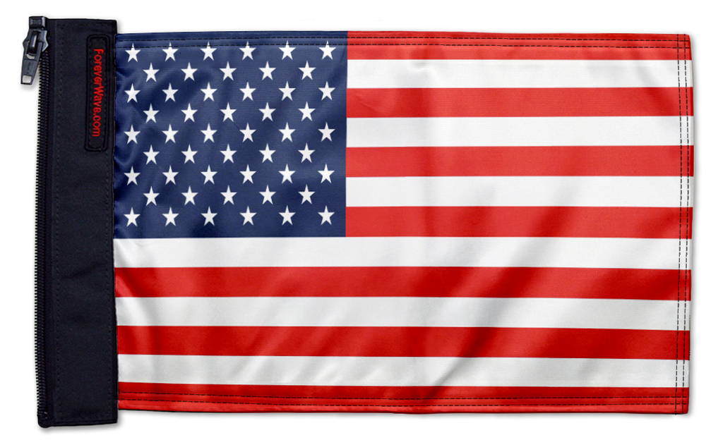 USA Ol' Glory - The Stars and Stripes 12"x18" Forever Wave Flag for Jeep Wrangler CJ-7 and CJ-8 1976-1986