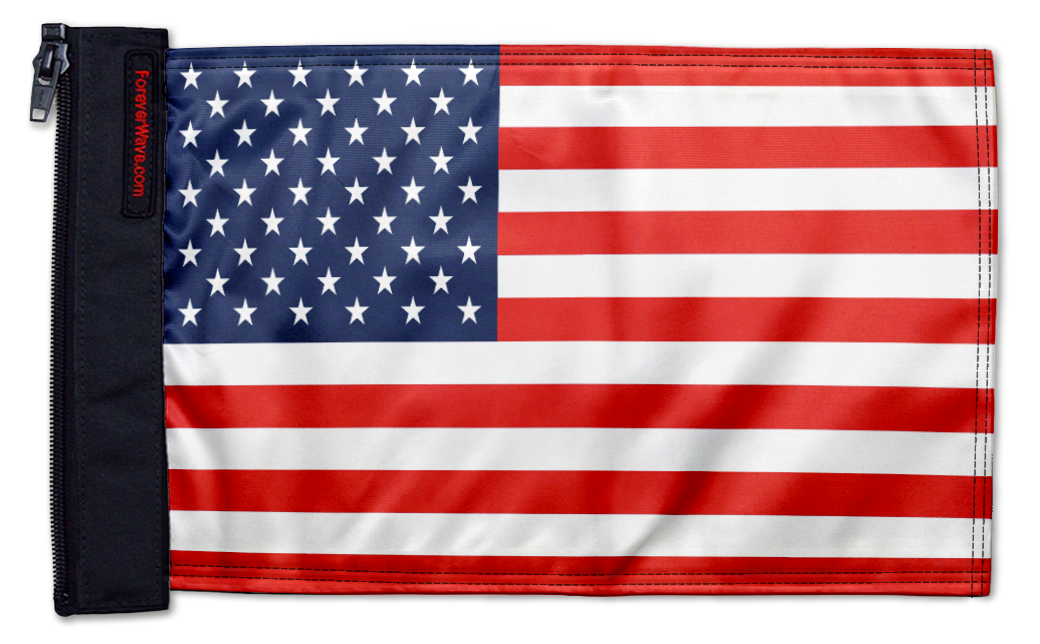 USA Ol' Glory - The Stars and Stripes 12"x18" Forever Wave Flag for Golf Carts