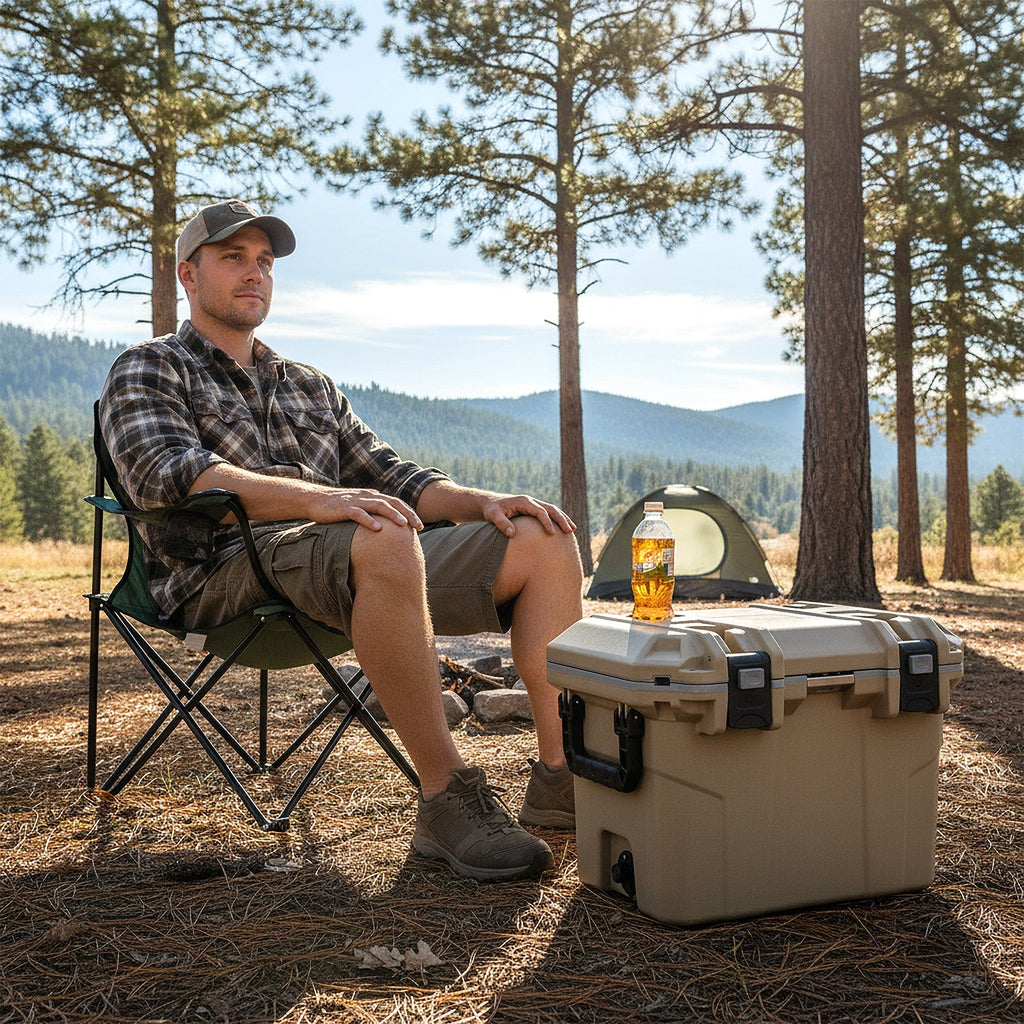 Ultra-Light Injection Molded Cooler 53 QT Hard Ice Chest