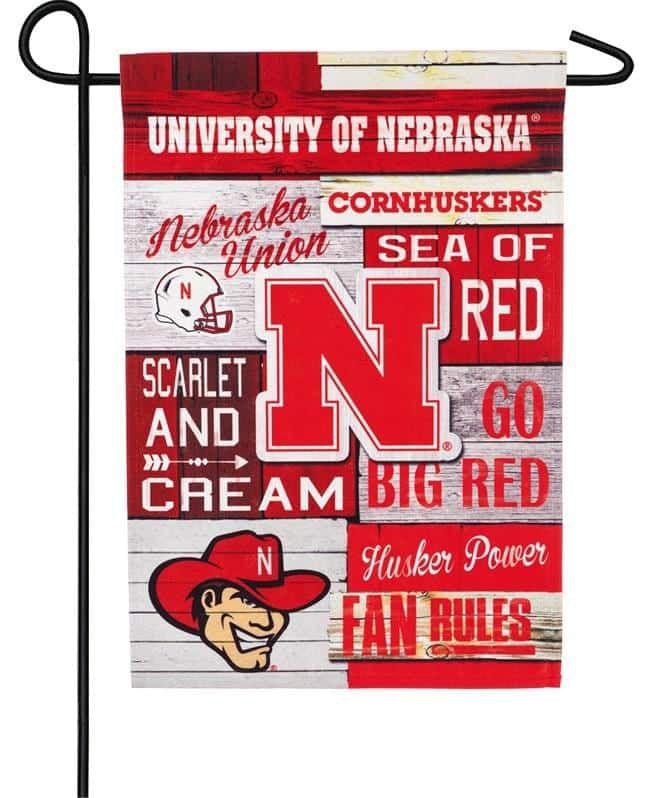 University of Nebraska Garden Flag 2 Sided Go Big Red