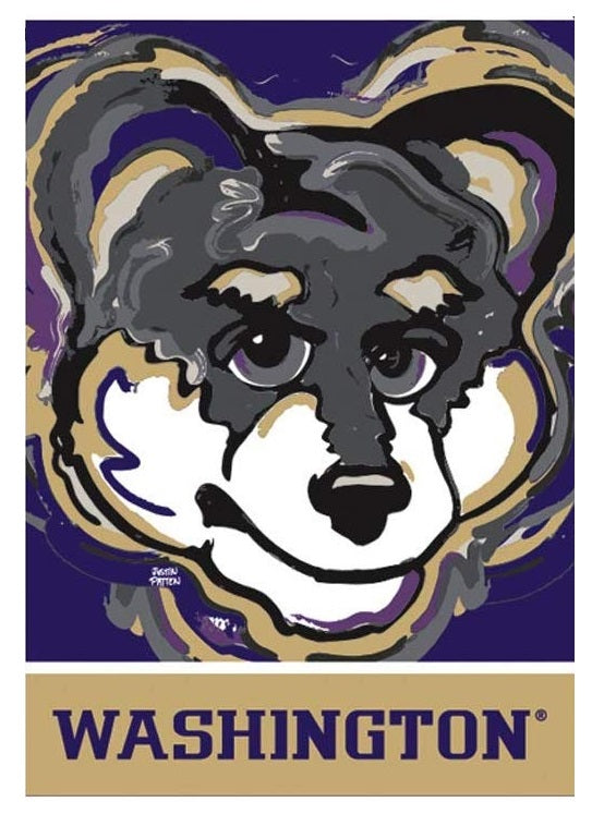 University of Washington Garden Flag 2 Sided Justin Patten Huskies