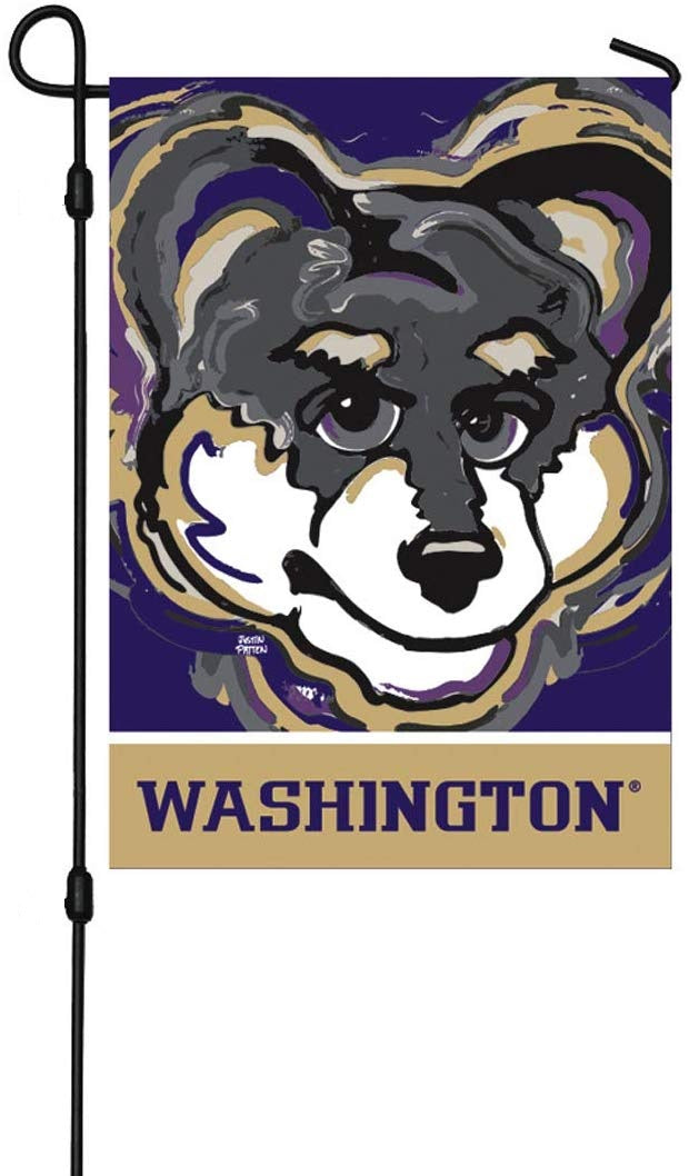 University of Washington Garden Flag 2 Sided Justin Patten Huskies