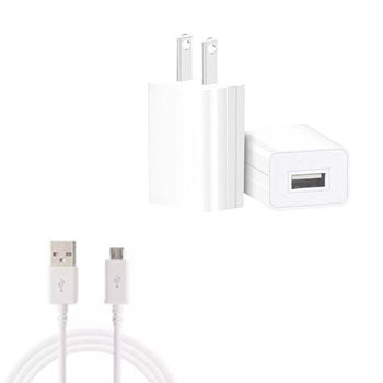 SquareGlow Micro USB & Wall Charger Combo (10ft Cable + Adapter)