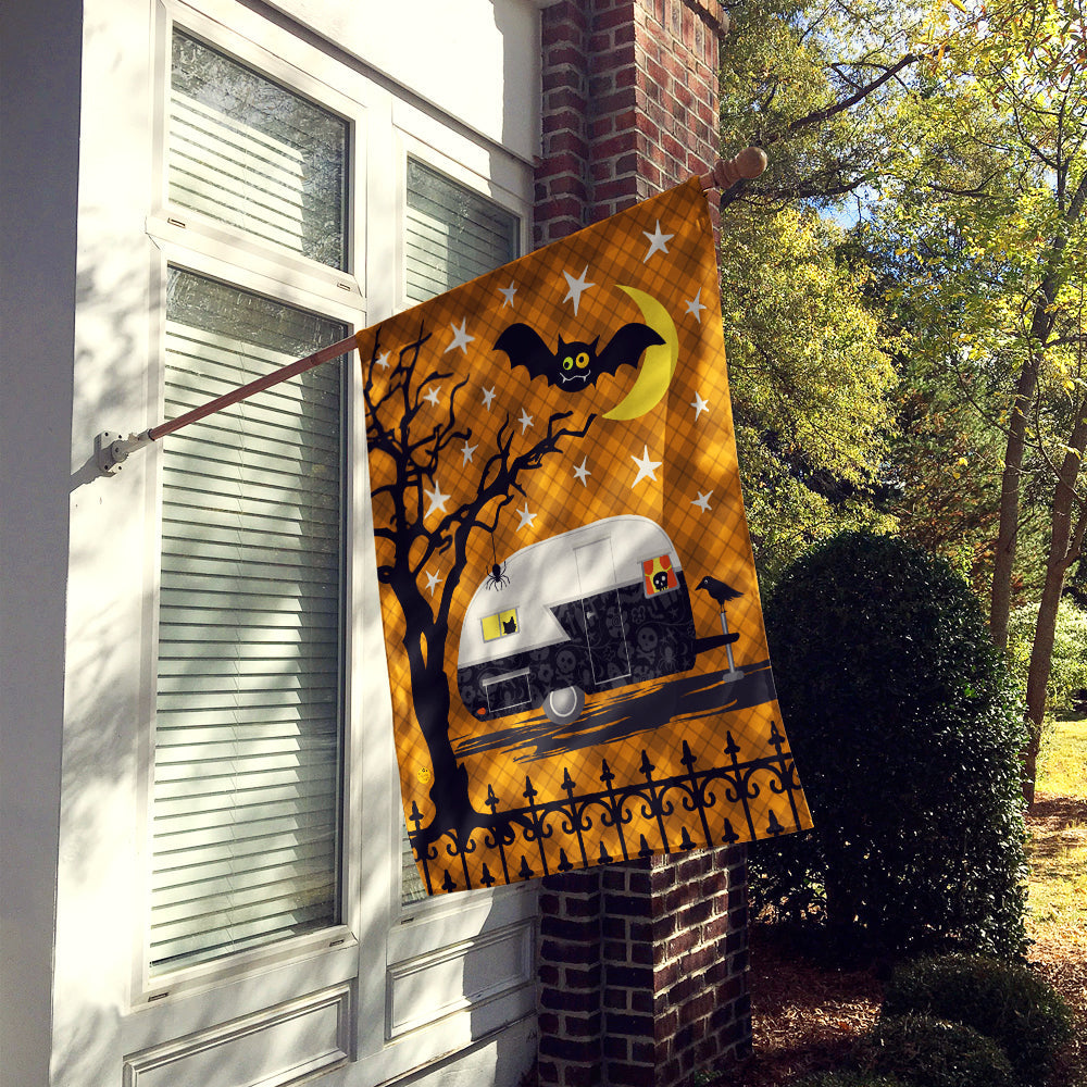 Halloween Vintage Camper House Flag 28x40 Porch Sleeve Pole Decorative Outside Yard Banner Artwork Wall Hanging, Polyester