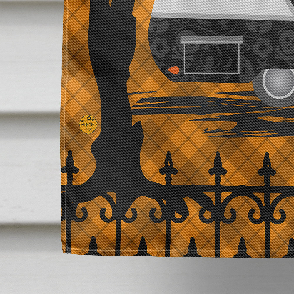 Halloween Vintage Camper House Flag 28x40 Porch Sleeve Pole Decorative Outside Yard Banner Artwork Wall Hanging, Polyester