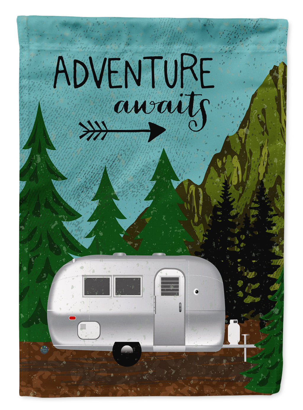 Airstream Camper Adventure Awaits Garden Flag Mailbox Decorative Yard Banner Outside Patio Artwork for Flower Beds, Garden Size, Multicolor