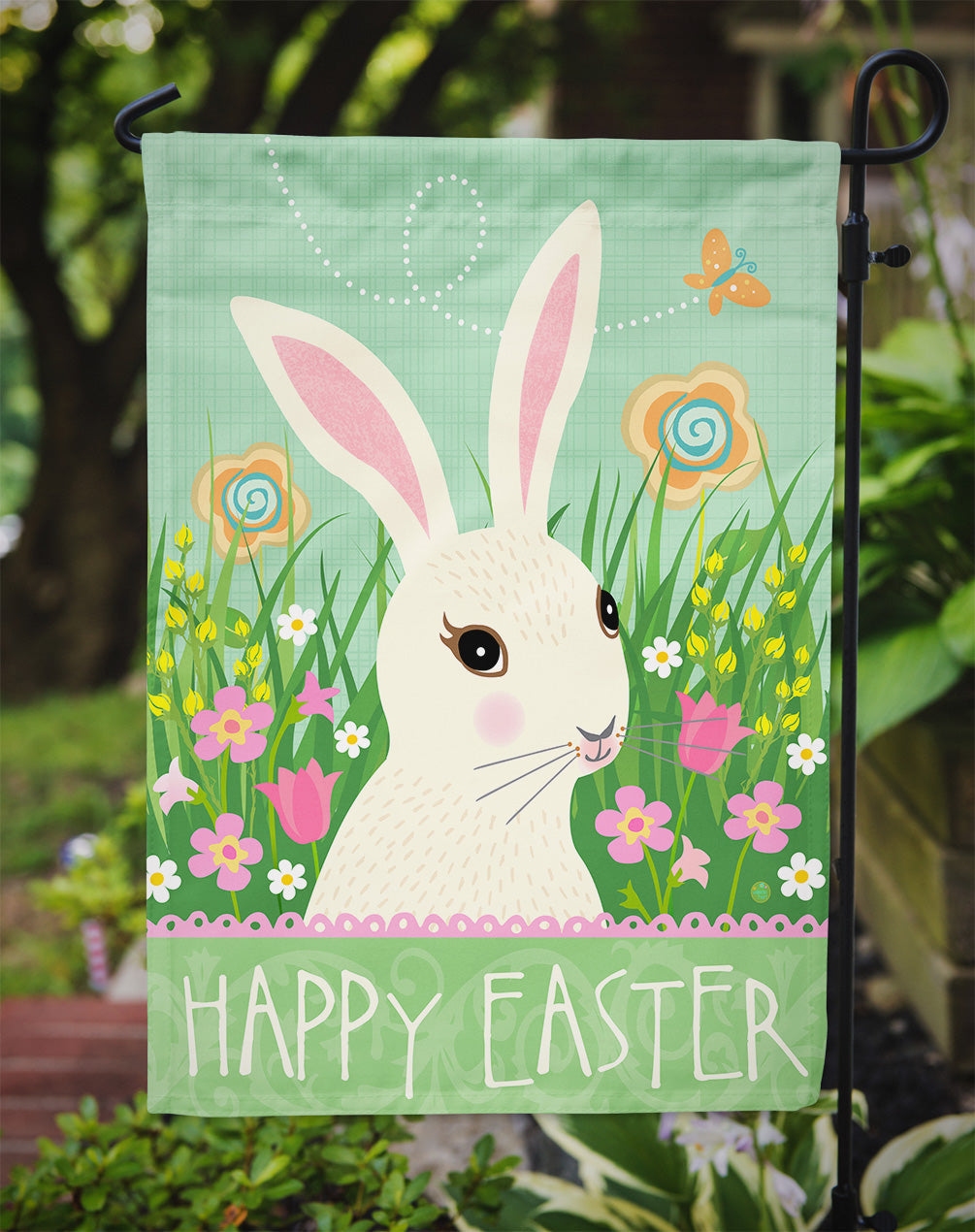 Easter Bunny Rabbit Garden Flag Mailbox Decorative Yard Banner Outside Patio Artwork for Flower Beds, Garden Size, Multicolor