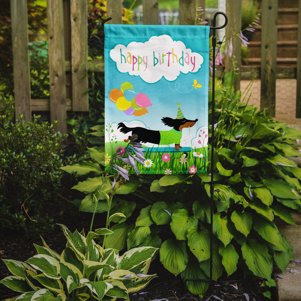 Happy Birthday Dachshund Garden Flag Mailbox Decorative Yard Banner Outside Patio Artwork for Flower Beds, Garden Size, Multicolor