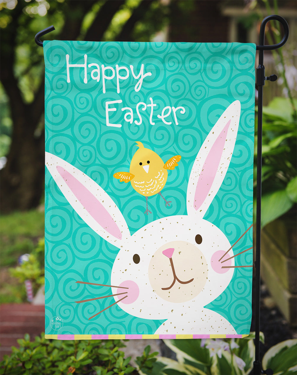 Happy Easter Rabbit Garden Flag Mailbox Decorative Yard Banner Outside Patio Artwork for Flower Beds, Garden Size, Multicolor