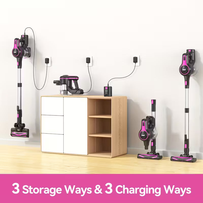 Vacuum Cleaners for Home, 46KPa, 6-in-1 Rechargeable Powerful Handheld Vacuum Cleaner/High Suction/Detachable Battery, Running Time 45 Minutes, 50.5oz Dust Cup, LED Brush, Vacuum Cleaners for Home, Hardwood Floor, Carpet And Pet Hair