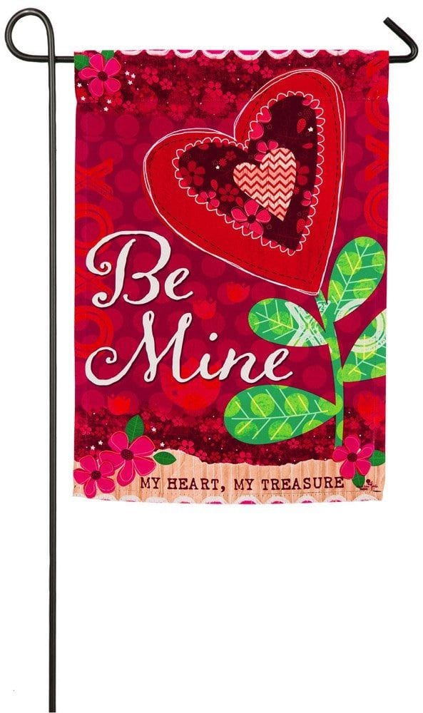 Valentine Be Mine Garden Flag 2 Sided My Heart My Treasure
