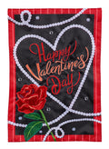 Valentine's Day Pearls 2 Sided Garden Flag