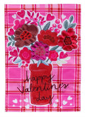 Valentine's Day Plaid 2 Sided Garden Flag