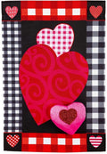 Valentine's Heart Patterned Border Garden Flag 2 Sided