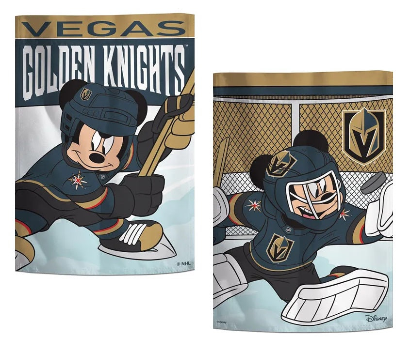 Vegas Golden Knights Mickey Mouse 2 Sided Garden Flag