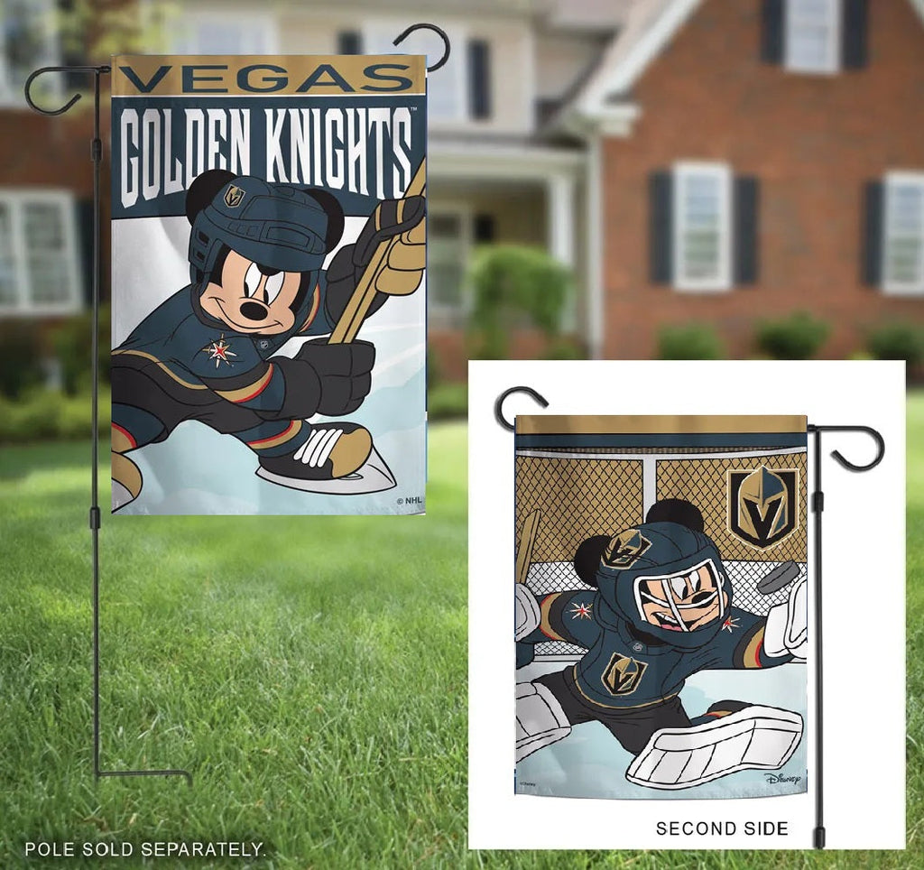 Vegas Golden Knights Mickey Mouse 2 Sided Garden Flag