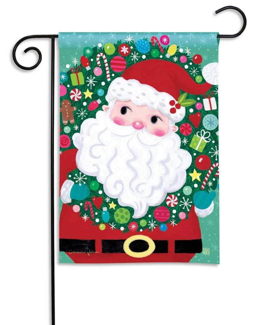 Very Merry Santa Garden Flag 2 Sided Wendy Wiinanen