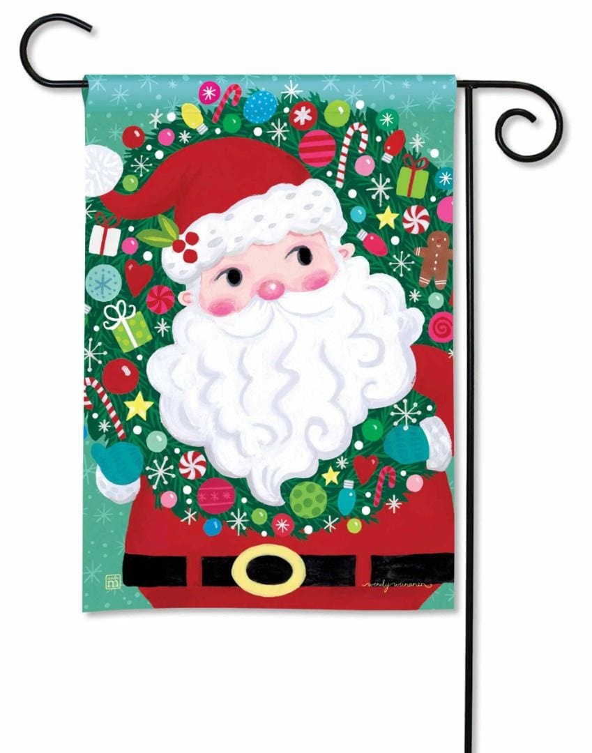 Very Merry Santa Garden Flag 2 Sided Wendy Wiinanen